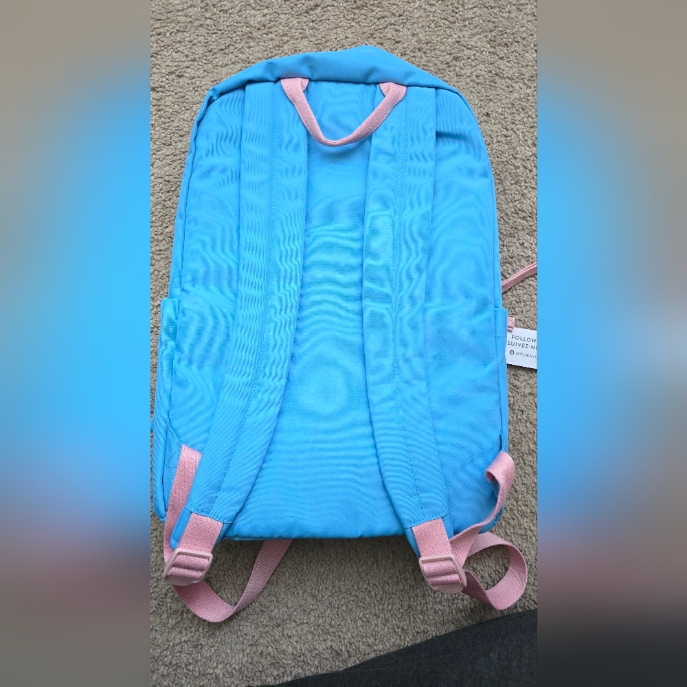 Pura Vida Blue and Pink Backpack With Laptop Sleeve NEW - Picture 5 of 7